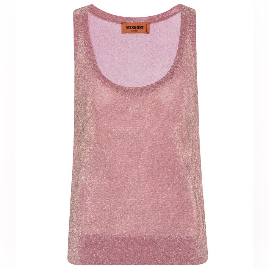 Missoni Metallic Pink Tank Top Size 50 It